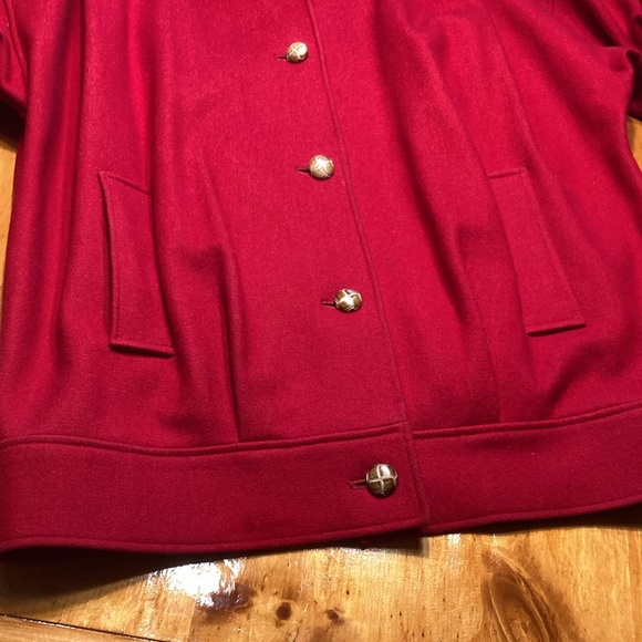 J Gallery Vintage Wool Blend Red Peacoat - Picture 8 of 13